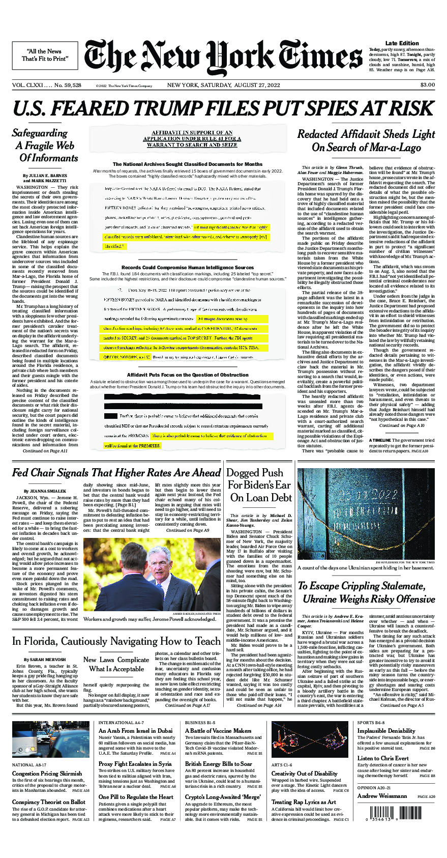 Prima-pagina-New-York-Times-del-2022-08-27