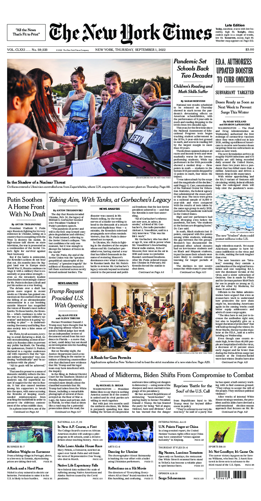 Prima-pagina-New-York-Times-del-2022-09-01