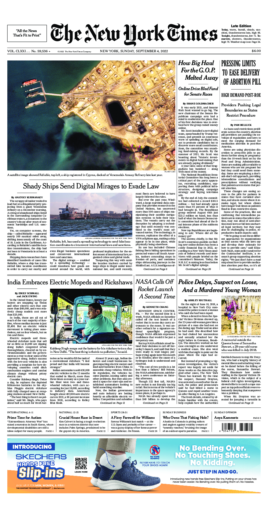 Prima-pagina-New-York-Times-del-2022-09-04