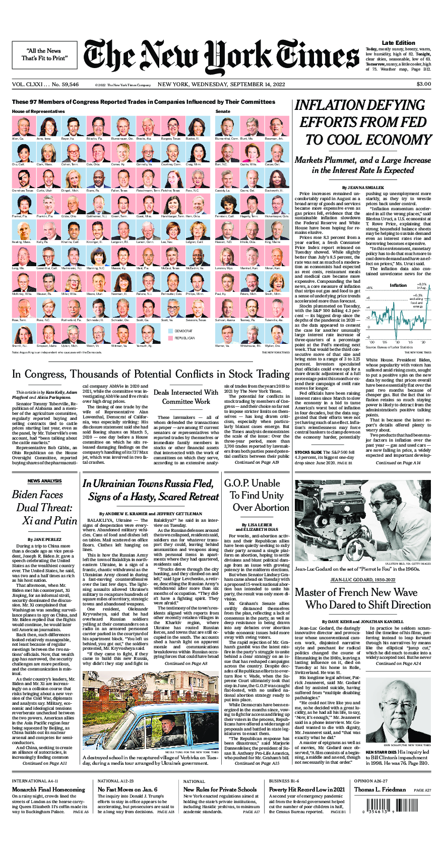 Prima-pagina-New-York-Times-del-2022-09-14