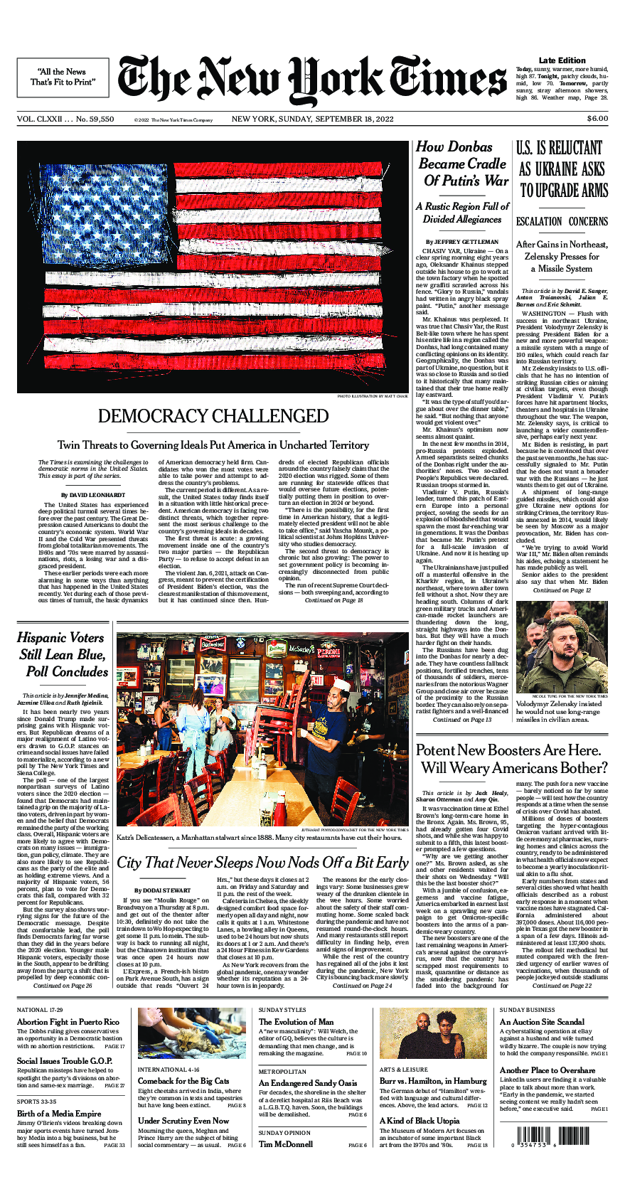 Prima-pagina-New-York-Times-del-2022-09-18