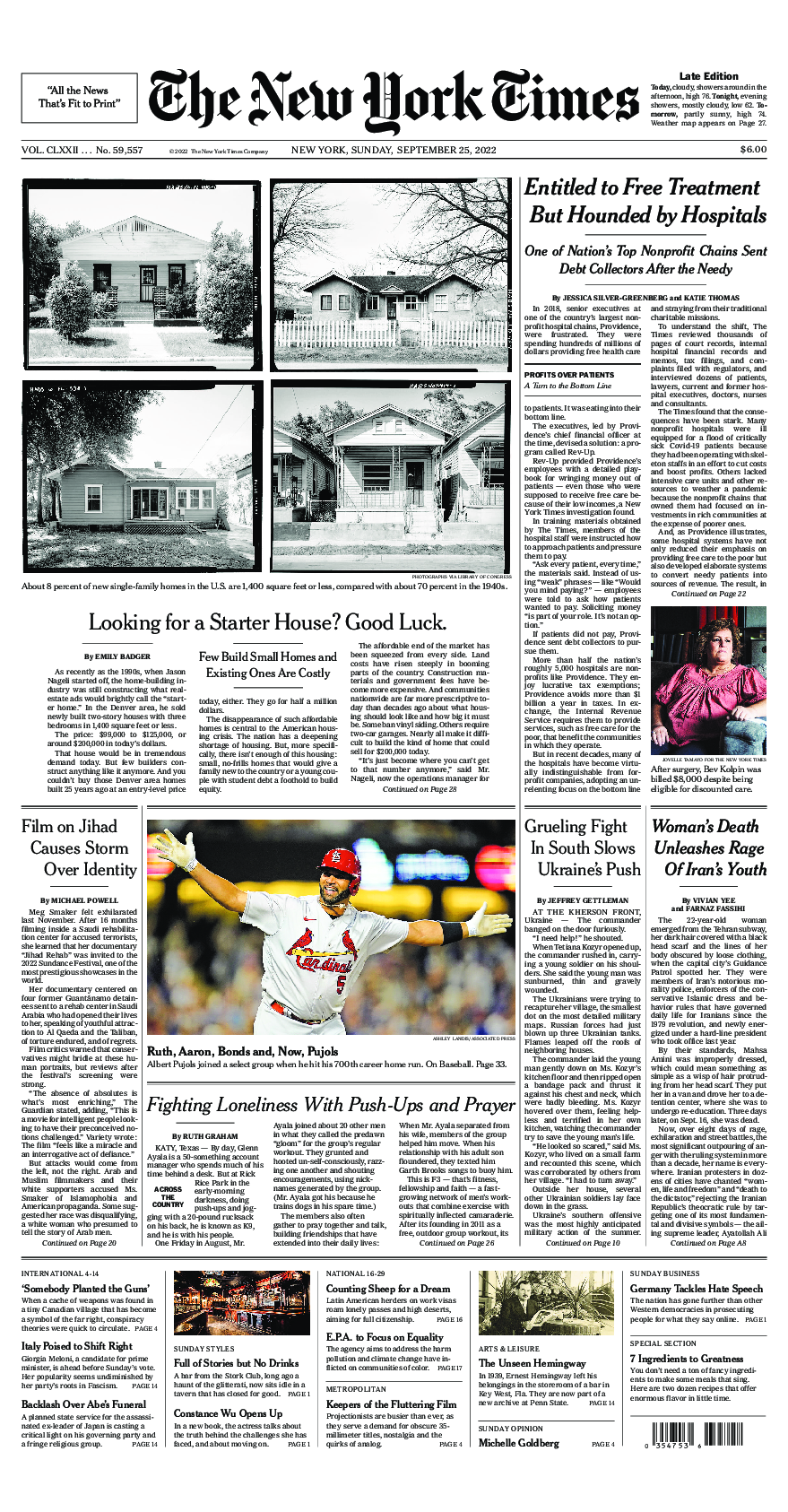 Prima-pagina-New-York-Times-del-2022-09-25