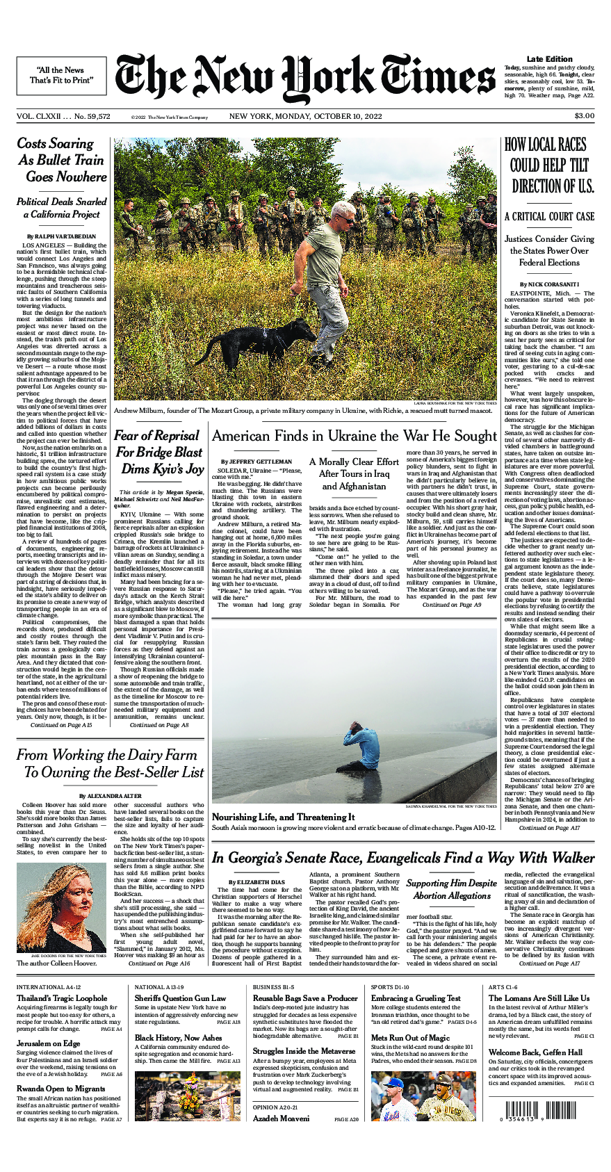 Prima-pagina-New-York-Times-del-2022-10-10