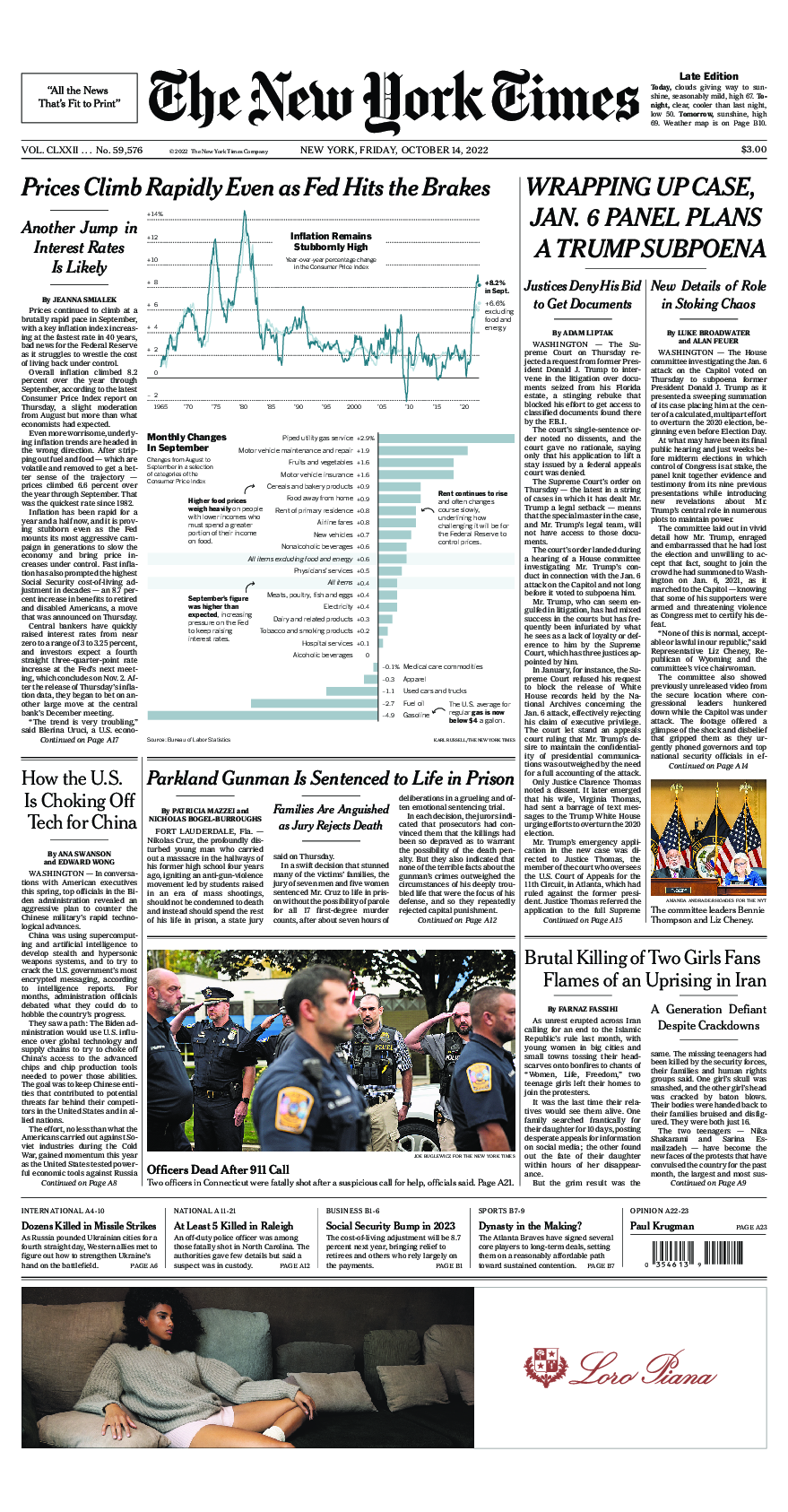 Prima-pagina-New-York-Times-del-2022-10-14