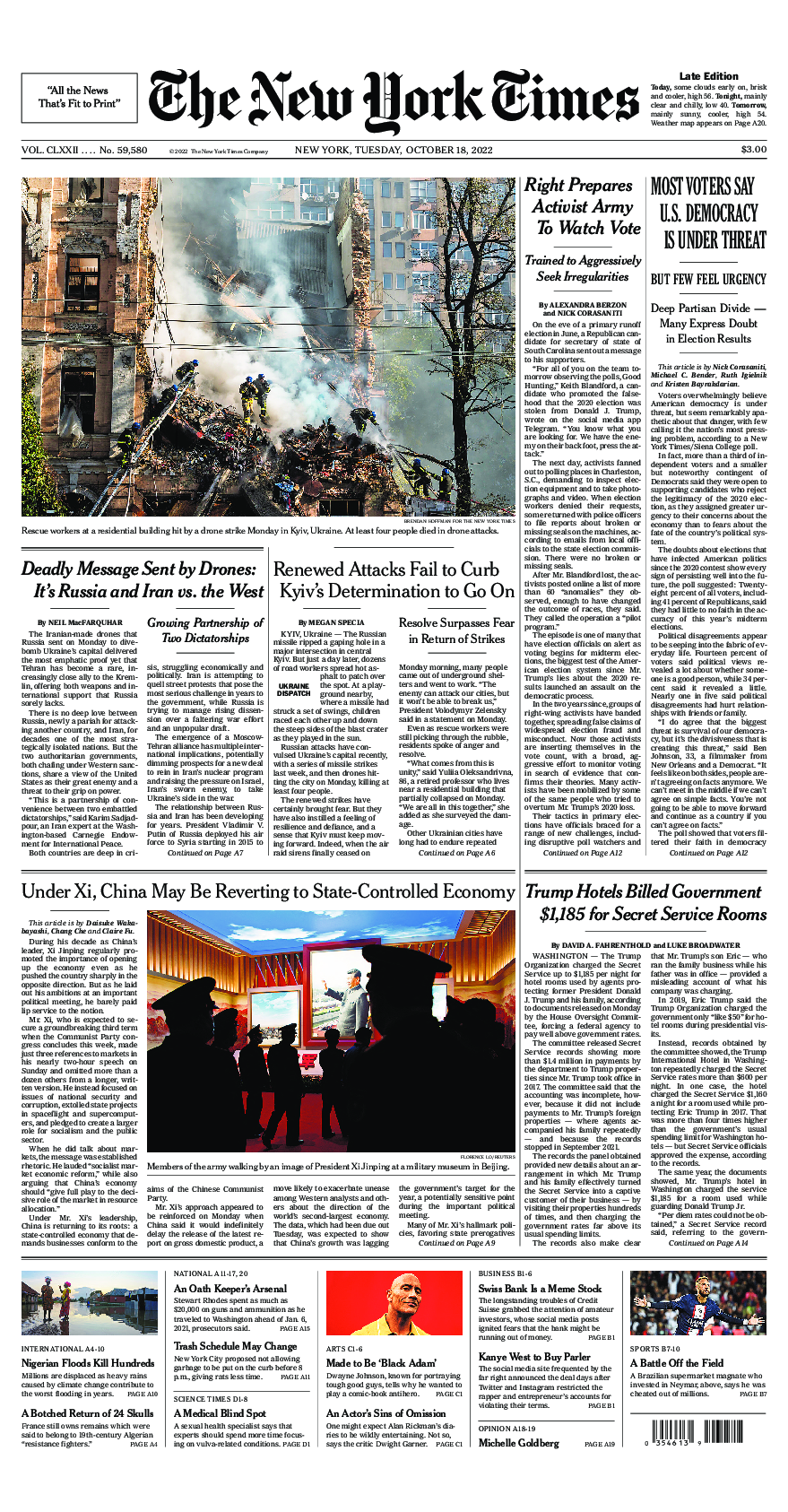 Prima-pagina-New-York-Times-del-2022-10-18