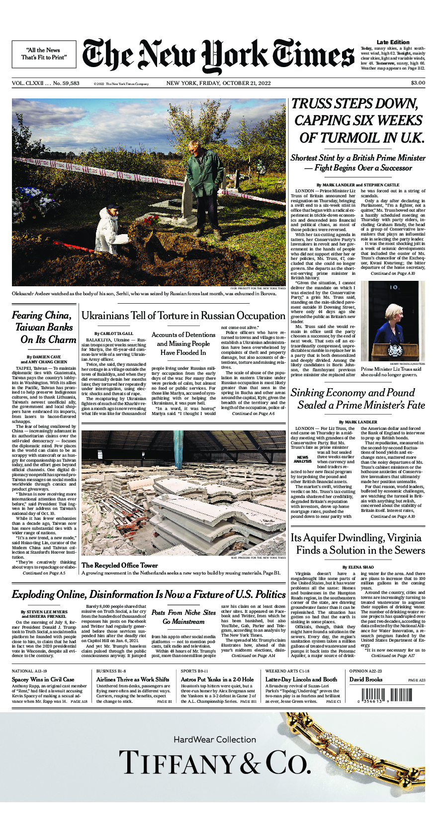 Prima-pagina-New-York-Times-del-2022-10-21