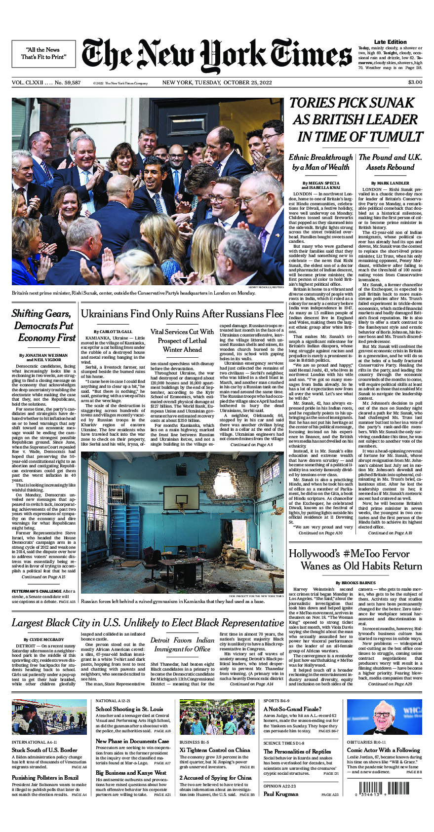 Prima-pagina-New-York-Times-del-2022-10-25