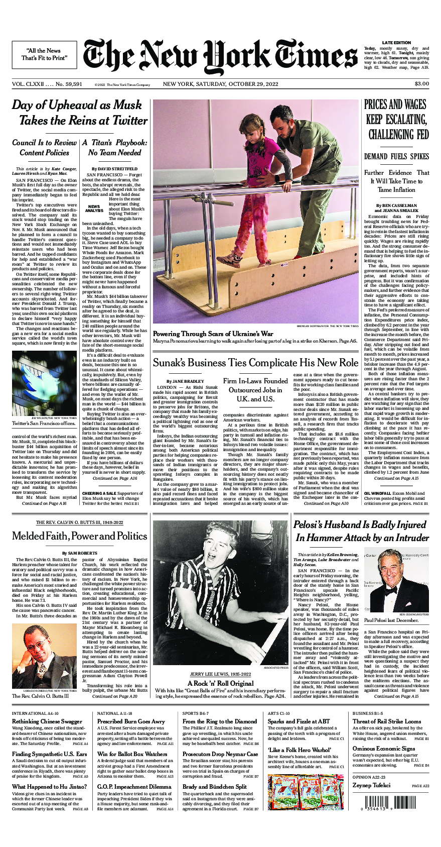 Prima-pagina-New-York-Times-del-2022-10-29