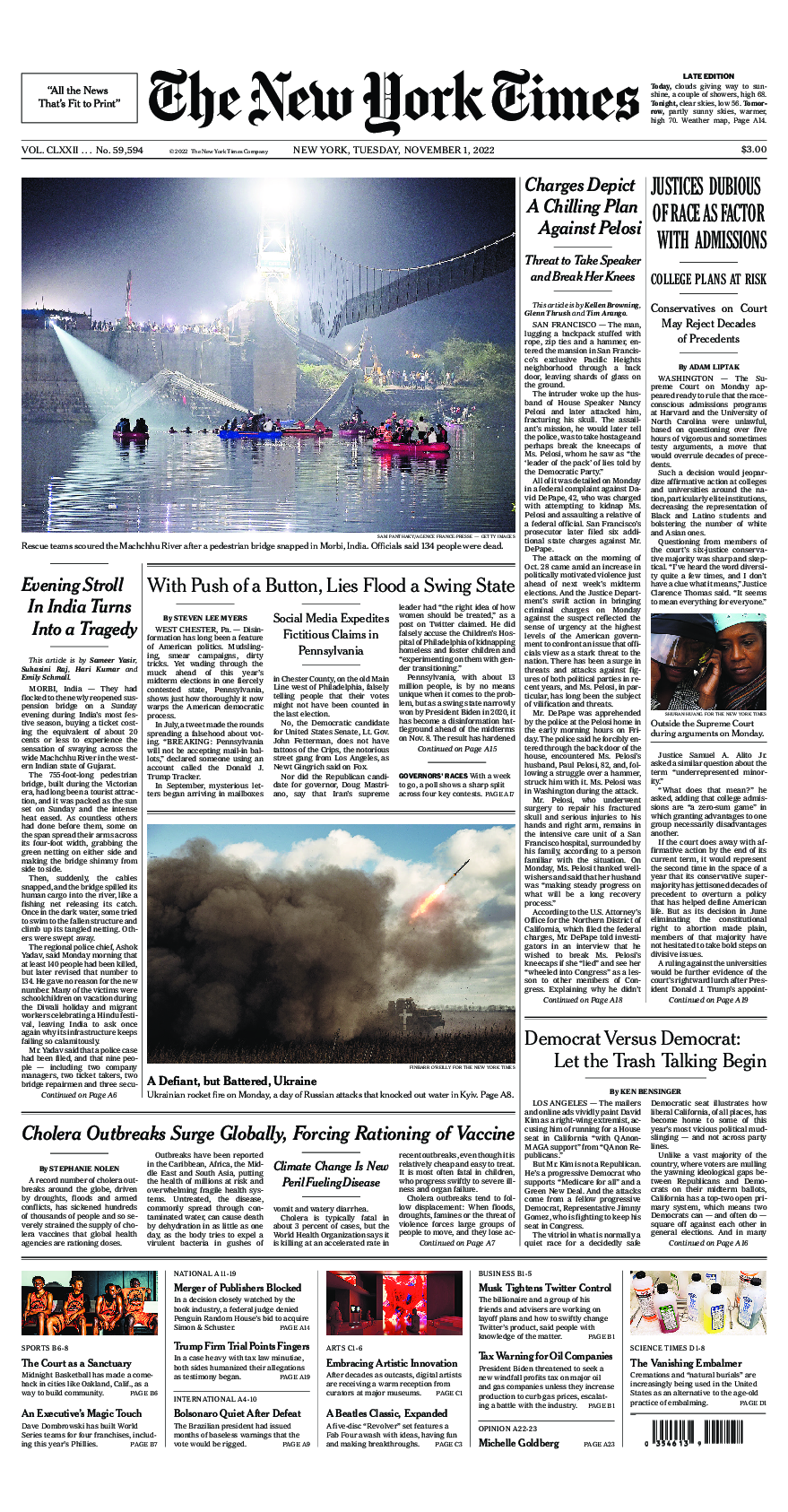 Prima-pagina-New-York-Times-del-2022-11-01