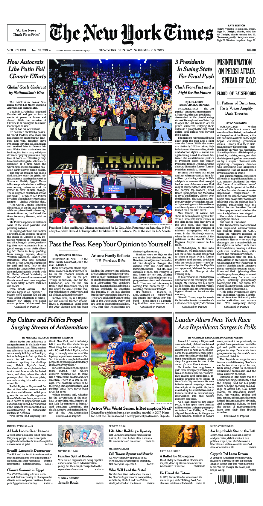 Prima-pagina-New-York-Times-del-2022-11-06