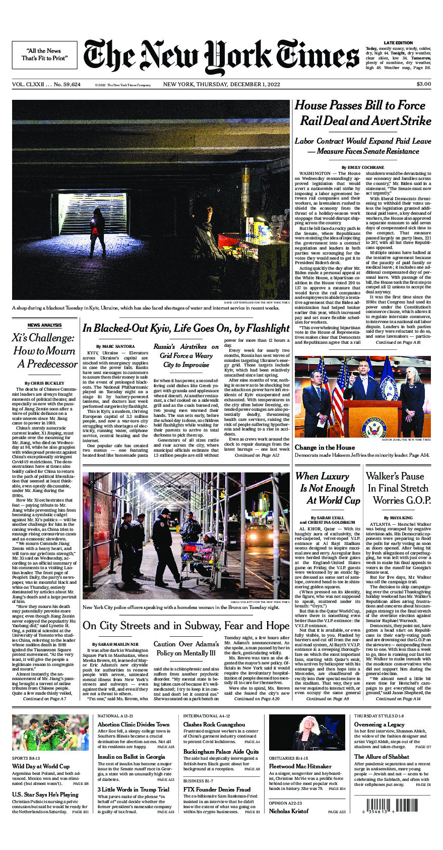 Prima-pagina-New-York-Times-del-2022-12-01