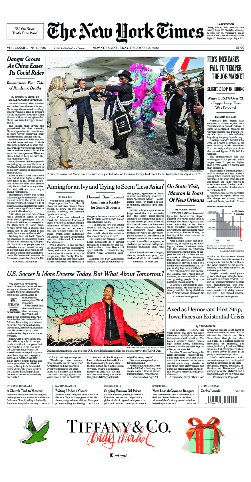 Prima-pagina-New-York-Times-del-2022-12-03