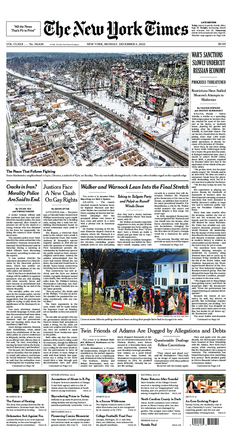 Prima-pagina-New-York-Times-del-2022-12-05