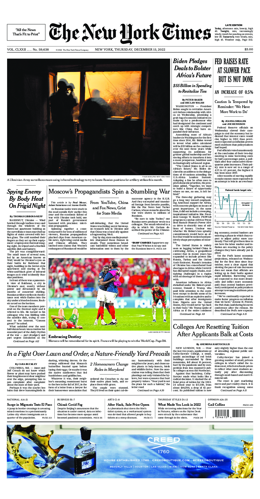 Prima-pagina-New-York-Times-del-2022-12-15