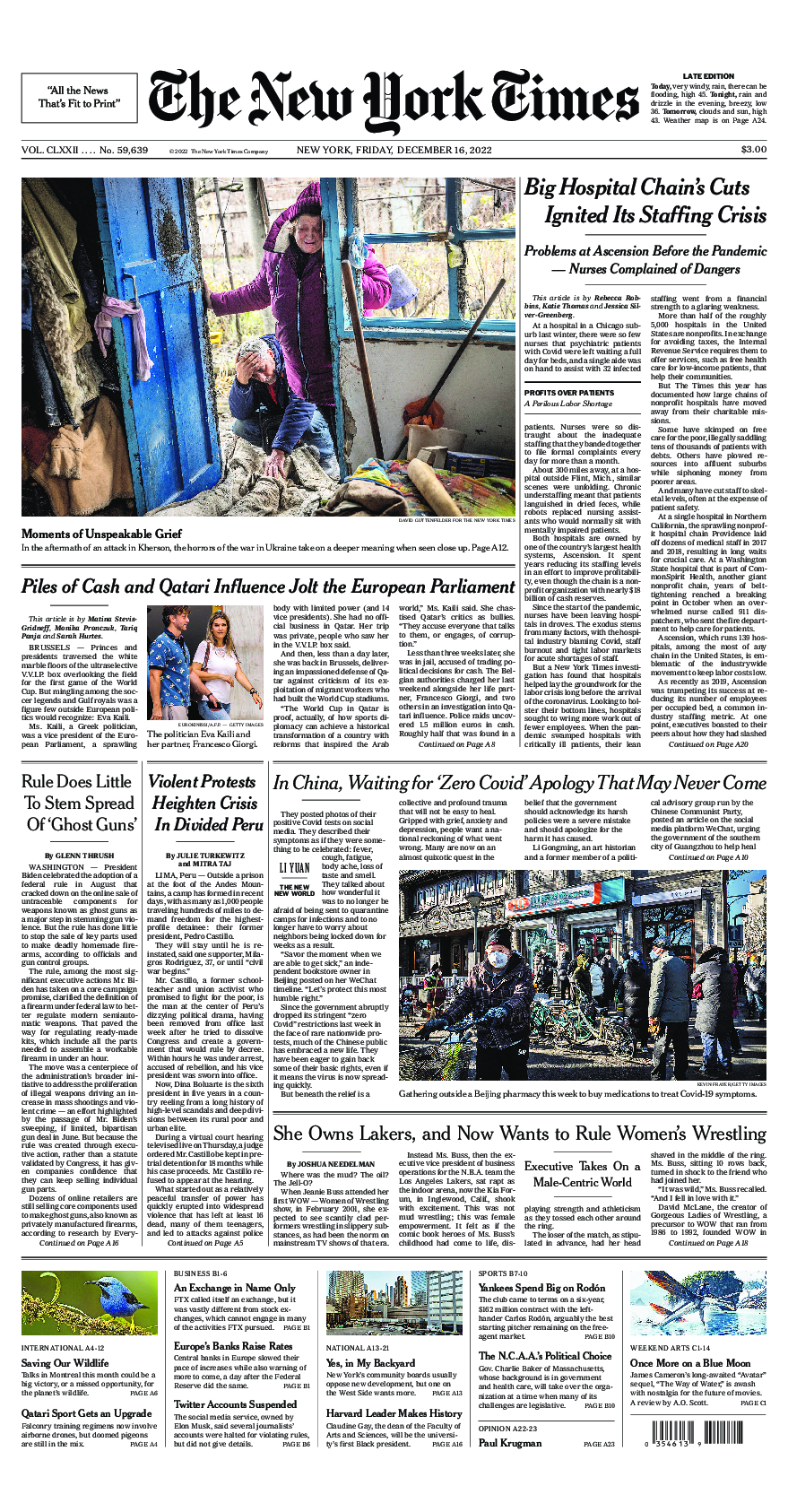 Prima-pagina-New-York-Times-del-2022-12-16