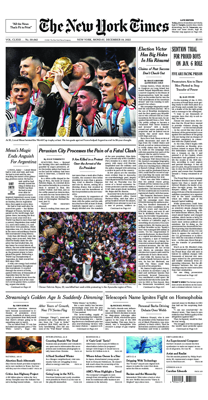 Prima-pagina-New-York-Times-del-2022-12-19