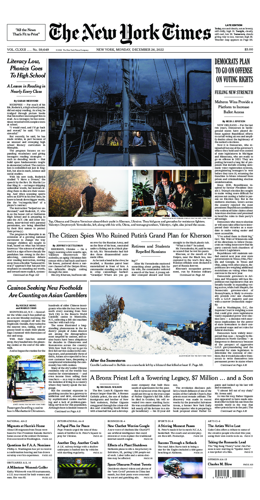 Prima-pagina-New-York-Times-del-2022-12-26