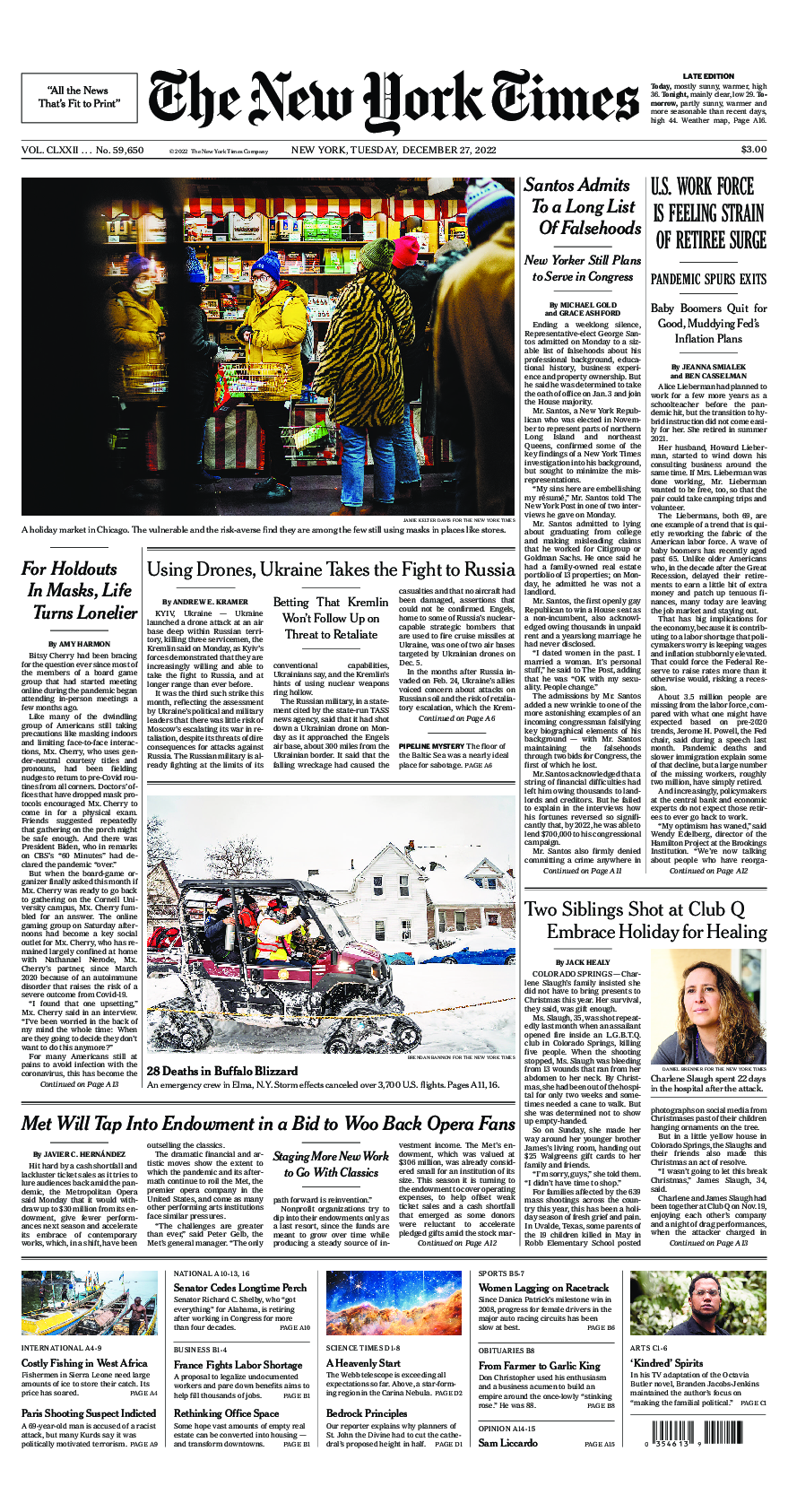 Prima-pagina-New-York-Times-del-2022-12-27