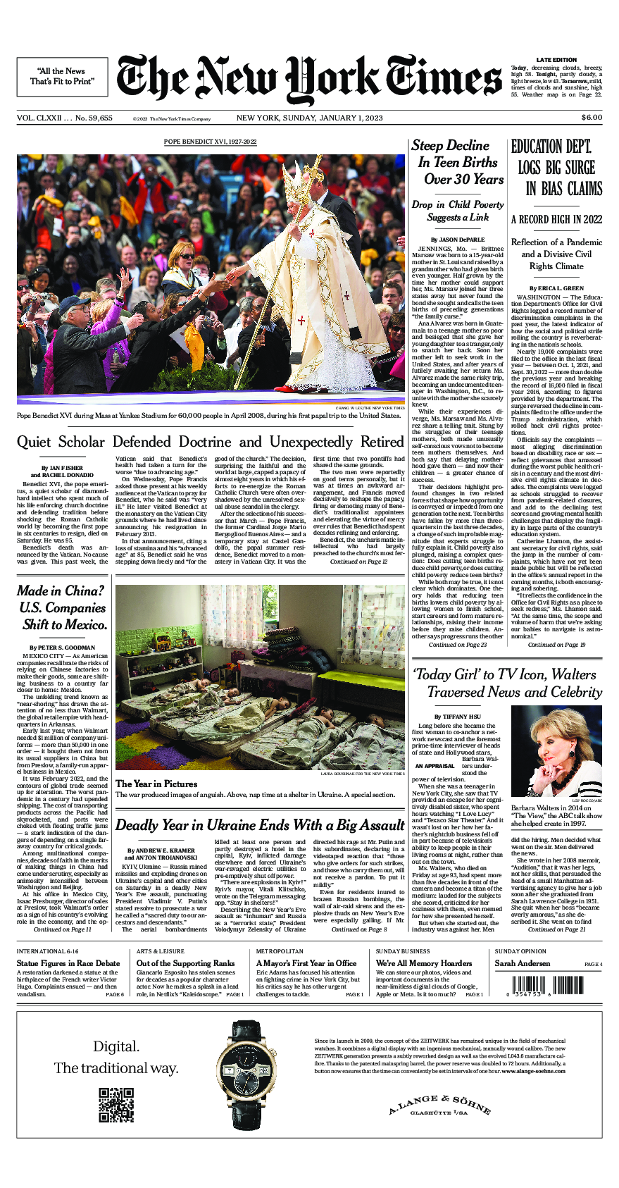 Prima-pagina-New-York-Times-del-2023-01-01