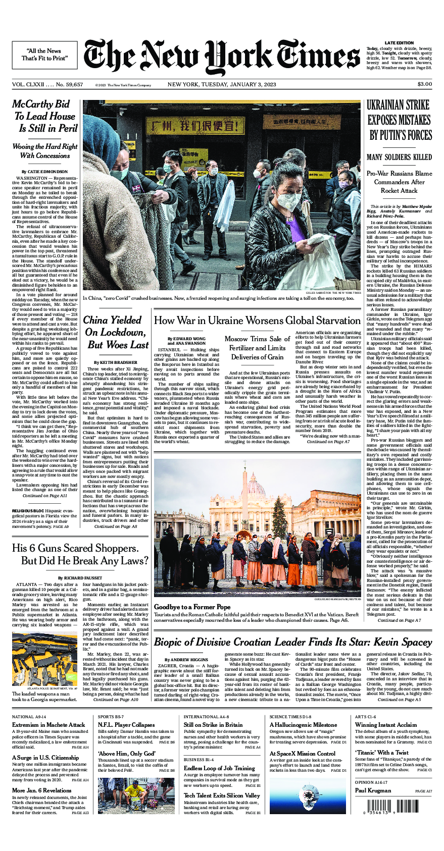 Prima-pagina-New-York-Times-del-2023-01-03