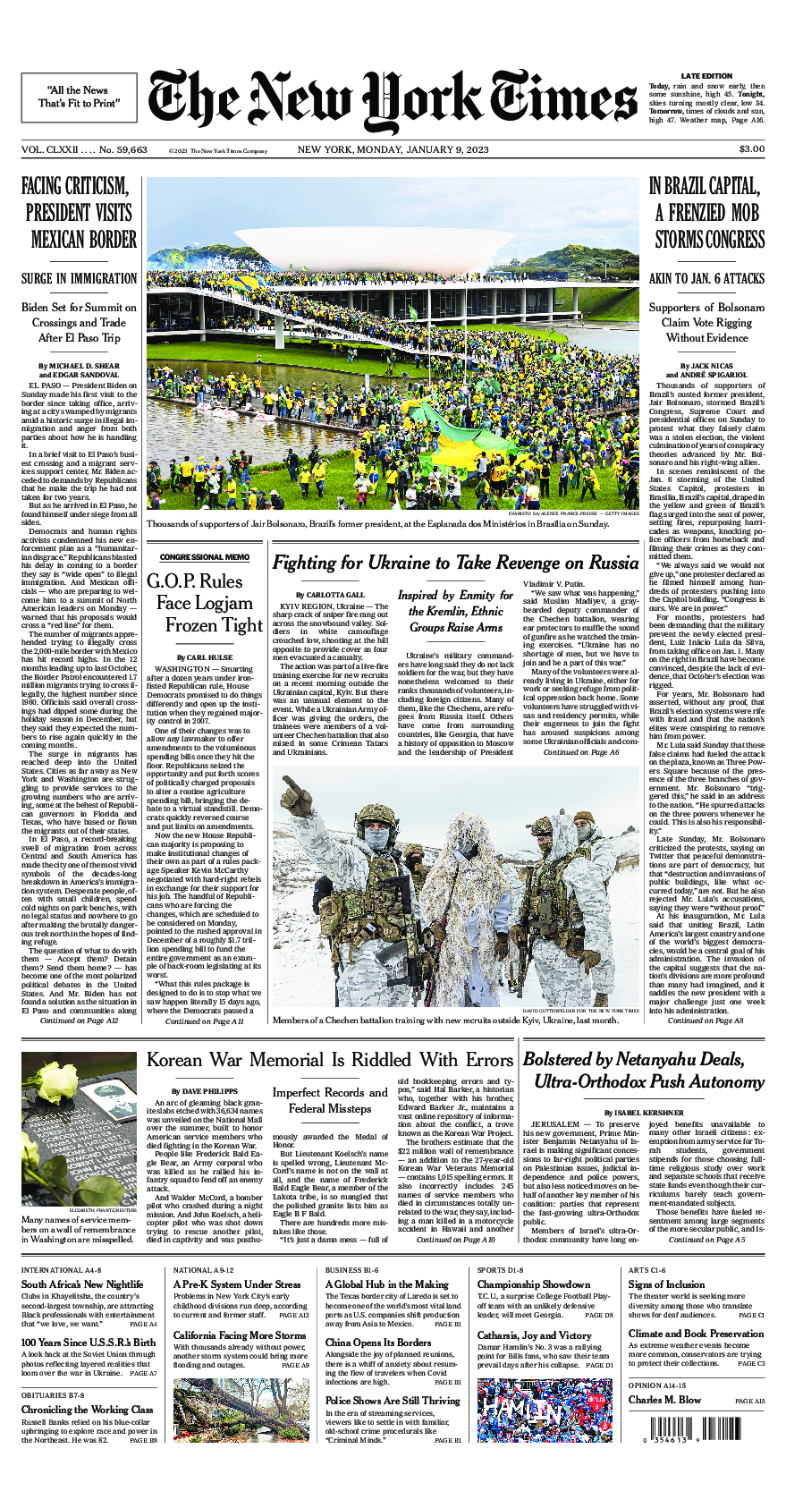 Prima-pagina-New-York-Times-del-2023-01-09