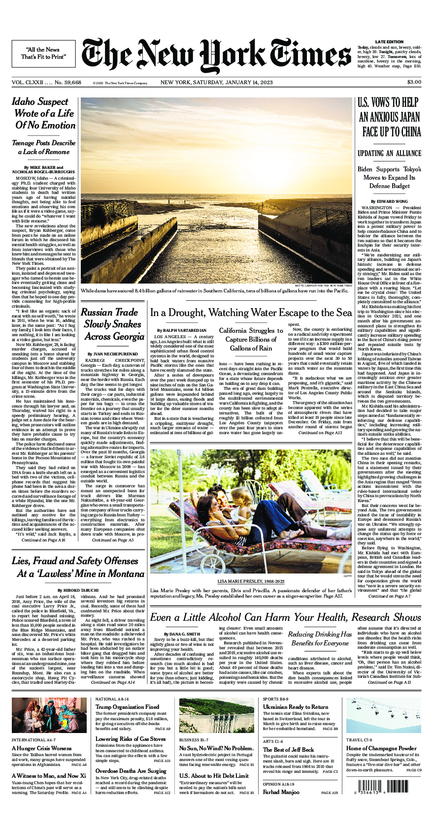 Prima-pagina-New-York-Times-del-2023-01-14