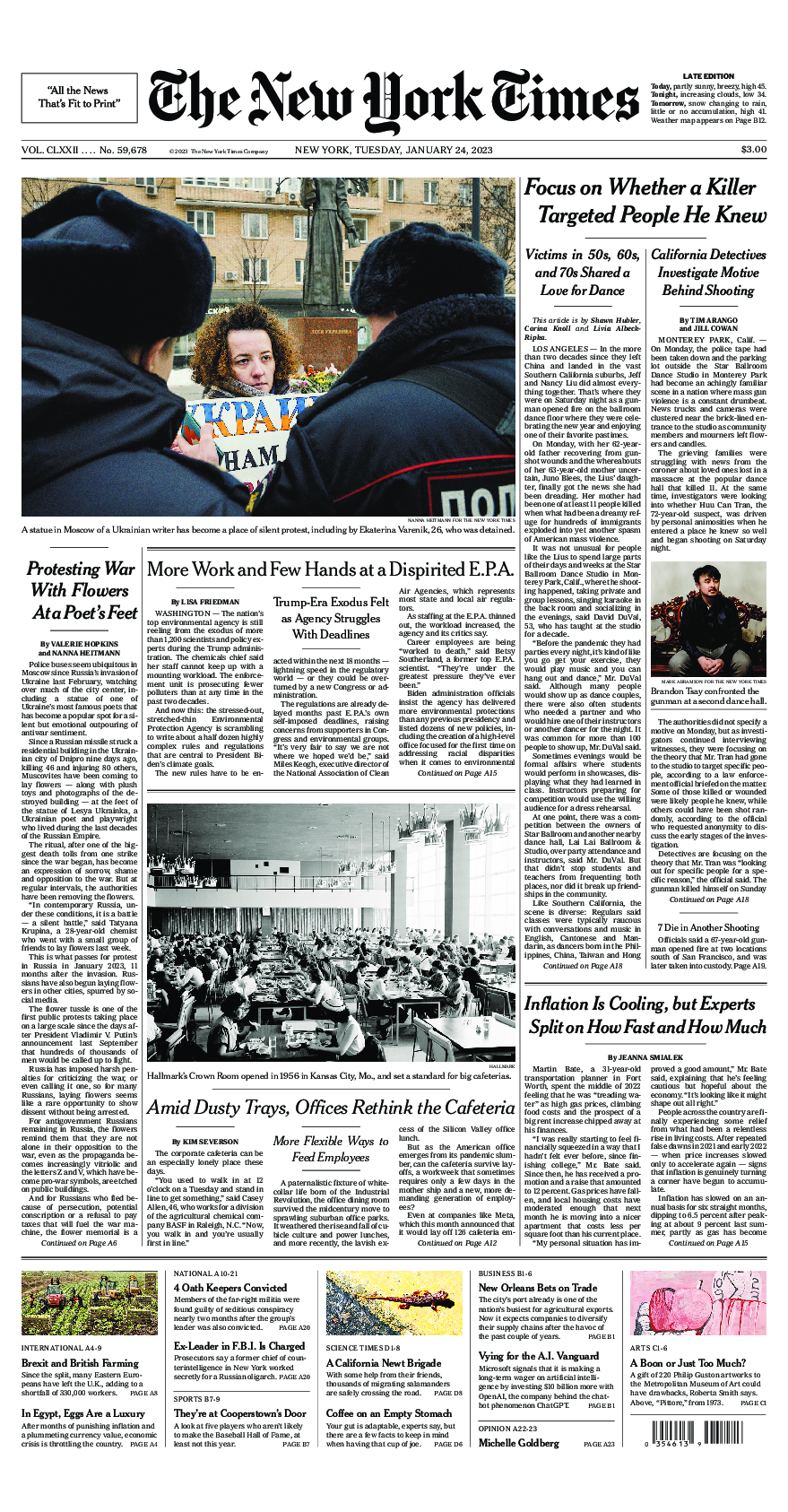 Prima-pagina-New-York-Times-del-2023-01-24