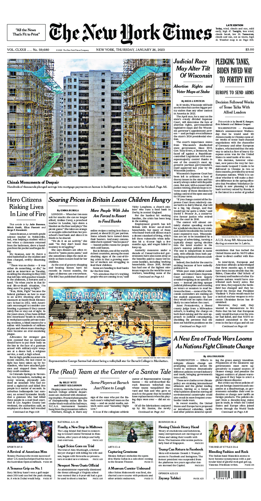 Prima-pagina-New-York-Times-del-2023-01-26