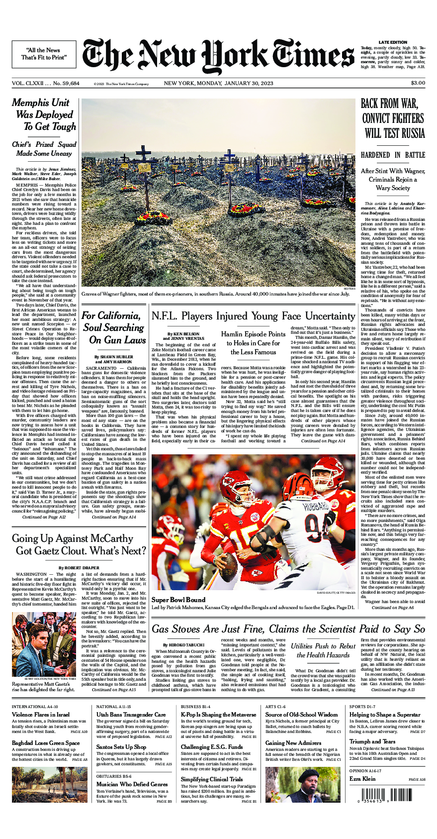 Prima-pagina-New-York-Times-del-2023-01-30