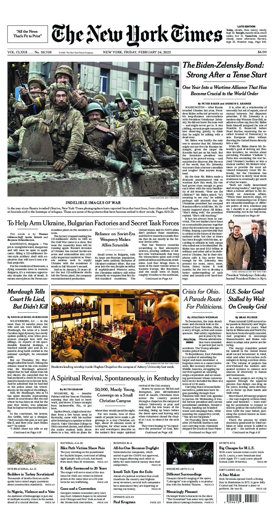 Prima-pagina-New-York-Times-del-2023-02-24