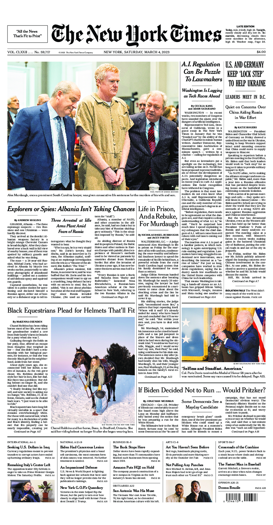 Prima-pagina-New-York-Times-del-2023-03-04