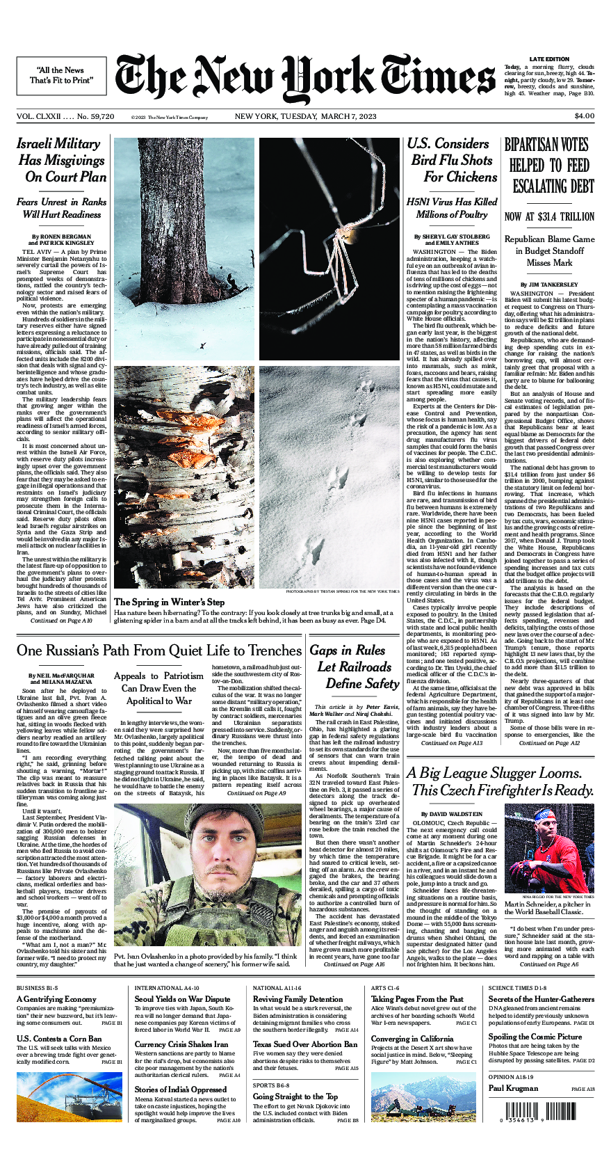 Prima-pagina-New-York-Times-del-2023-03-07