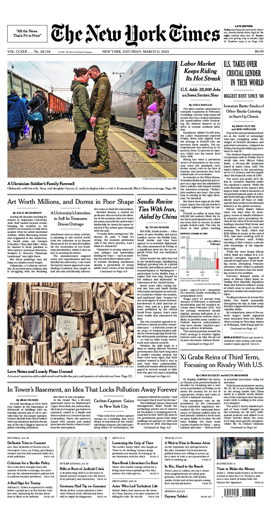 Prima-pagina-New-York-Times-del-2023-03-11