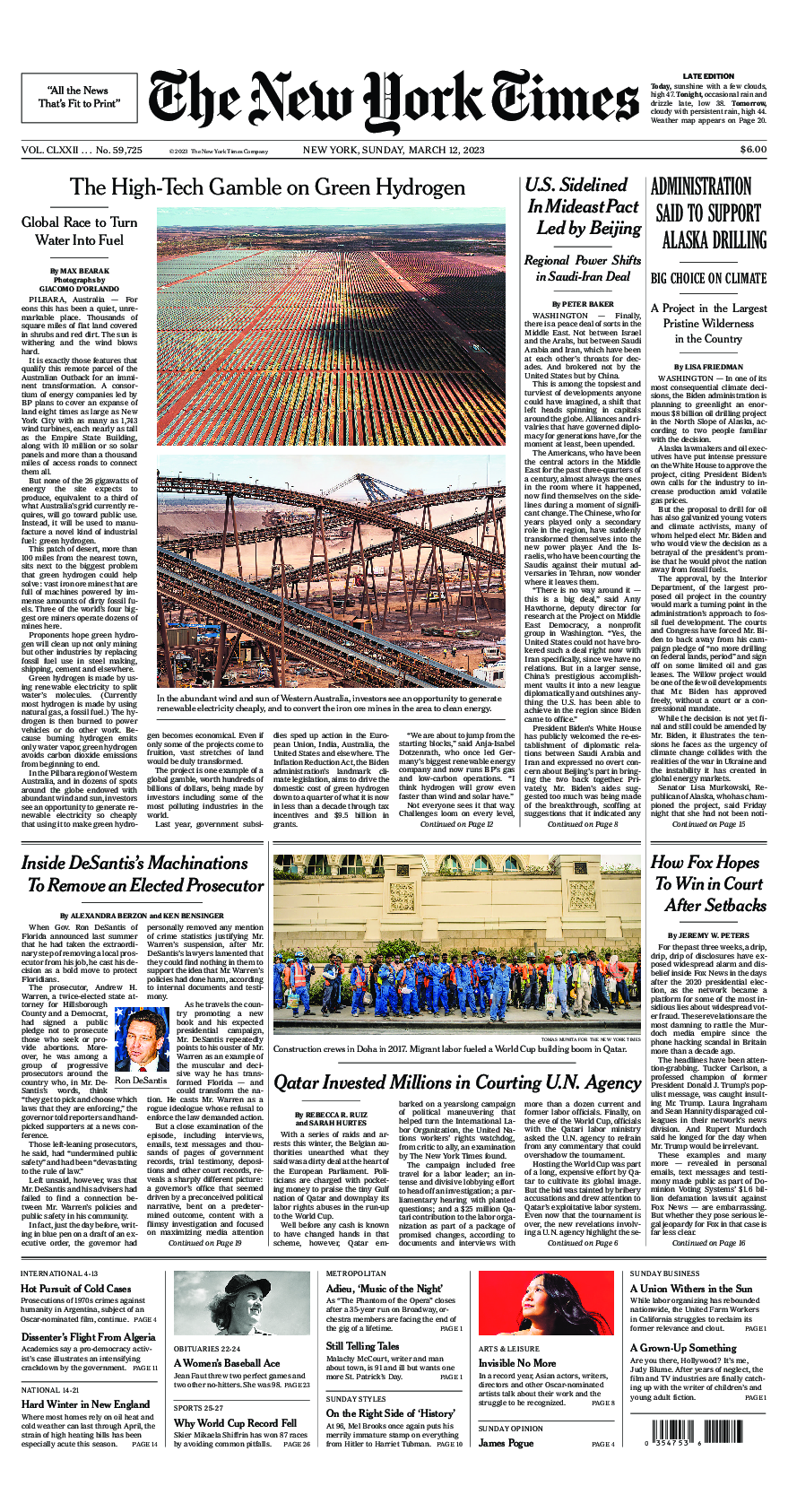 Prima-pagina-New-York-Times-del-2023-03-12