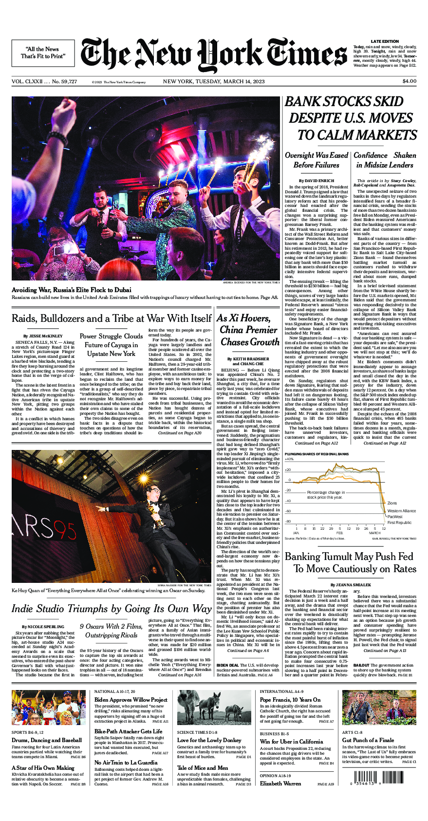 Prima-pagina-New-York-Times-del-2023-03-14