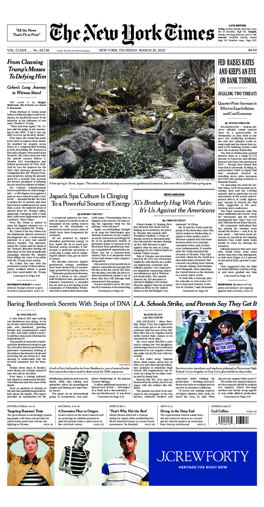 Prima-pagina-New-York-Times-del-2023-03-23