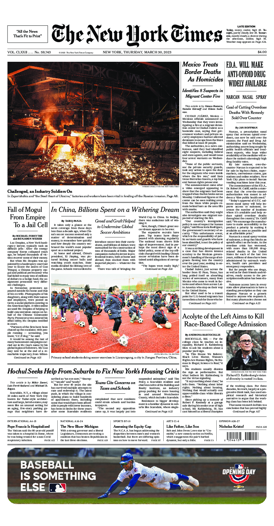 Prima-pagina-New-York-Times-del-2023-03-30