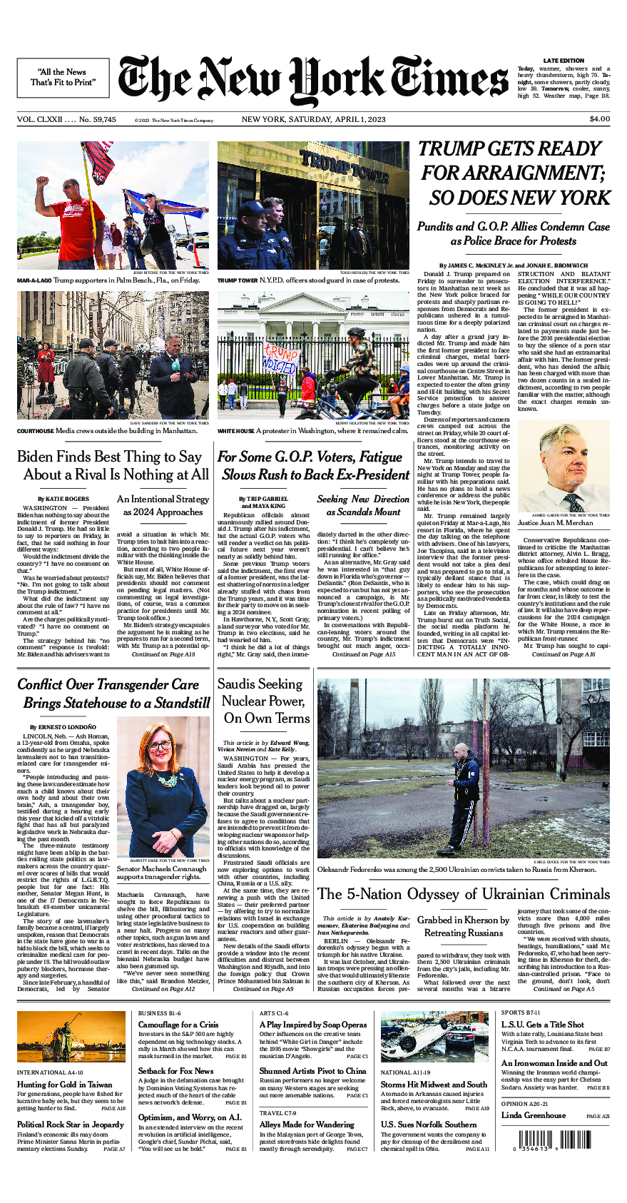 Prima-pagina-New-York-Times-del-2023-04-01