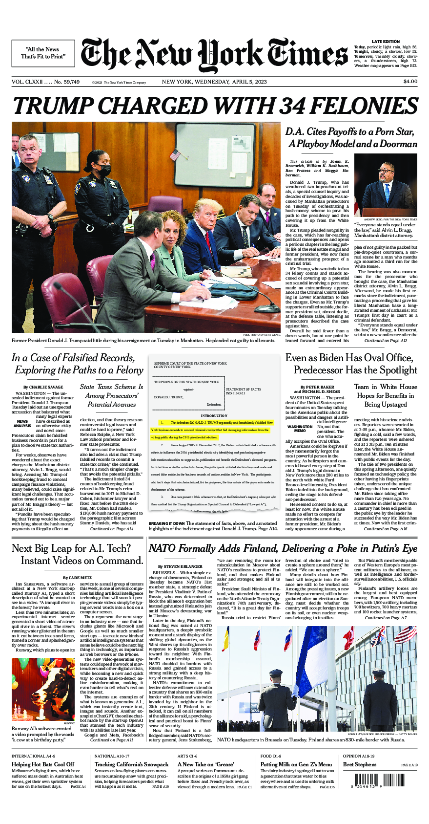 Prima-pagina-New-York-Times-del-2023-04-05