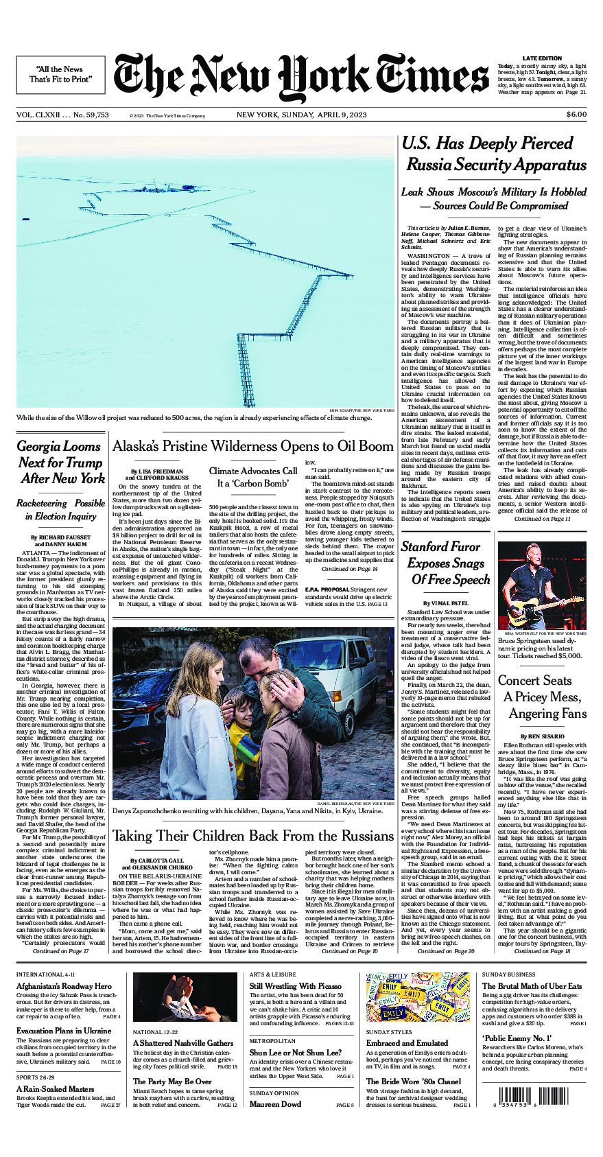 Prima-pagina-New-York-Times-del-2023-04-09