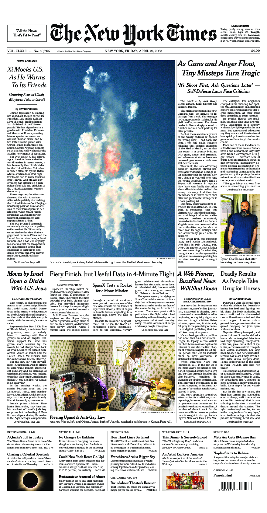 Prima-pagina-New-York-Times-del-2023-04-21