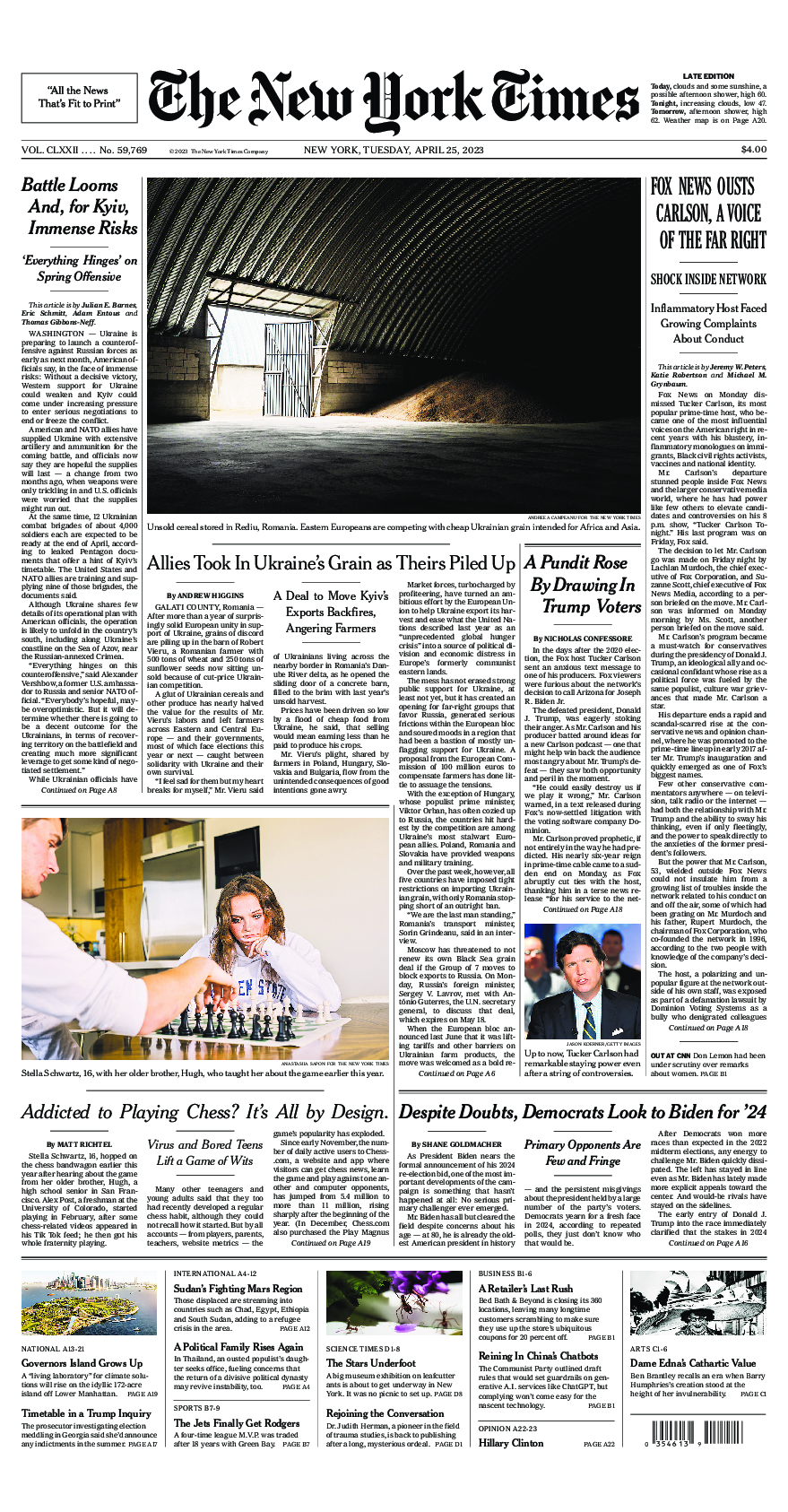 Prima-pagina-New-York-Times-del-2023-04-25