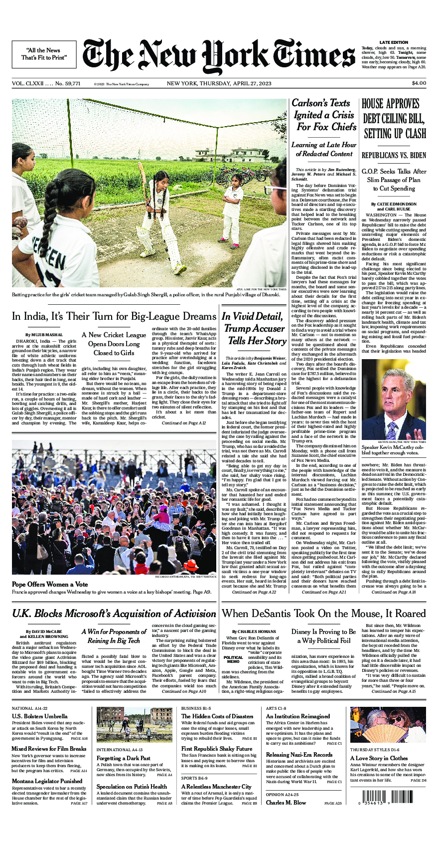 Prima-pagina-New-York-Times-del-2023-04-27