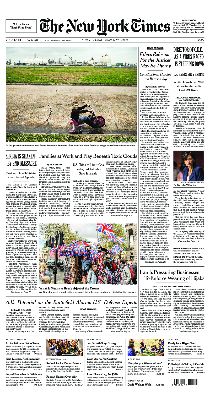 Prima-pagina-New-York-Times-del-2023-05-06