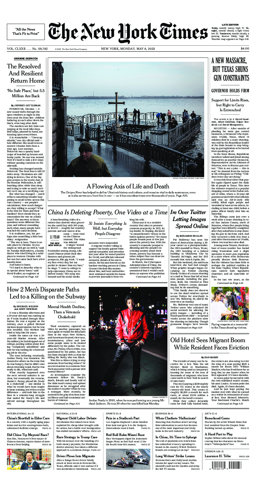 Prima-pagina-New-York-Times-del-2023-05-08