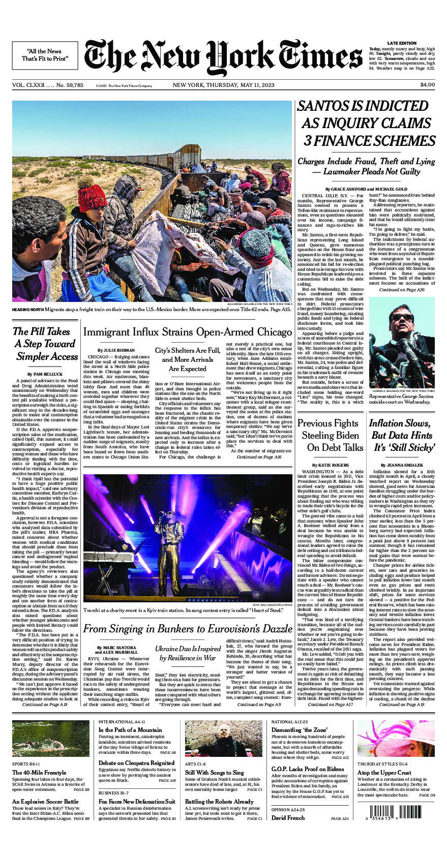 Prima-pagina-New-York-Times-del-2023-05-11