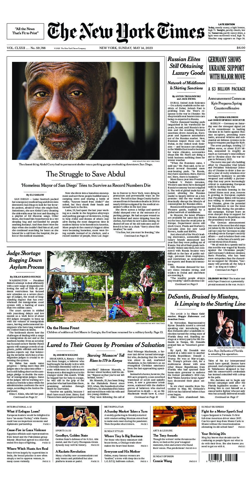 Prima-pagina-New-York-Times-del-2023-05-14