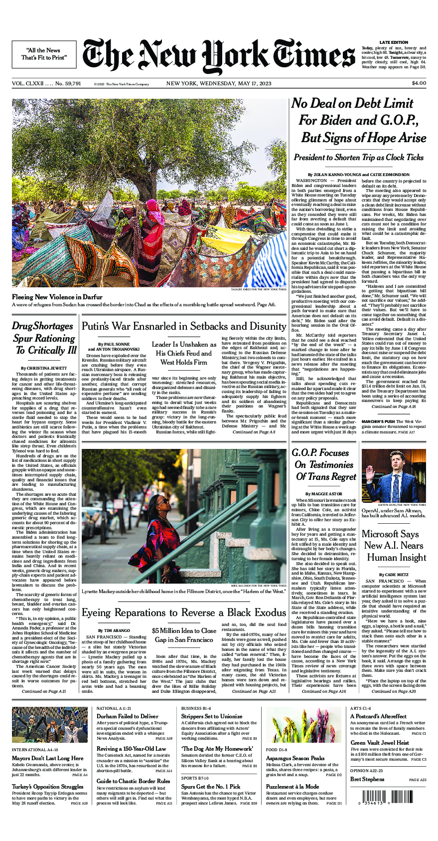 Prima-pagina-New-York-Times-del-2023-05-17