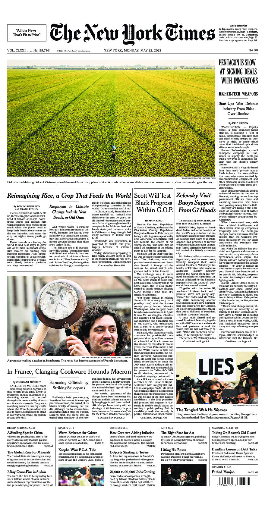 Prima-pagina-New-York-Times-del-2023-05-22