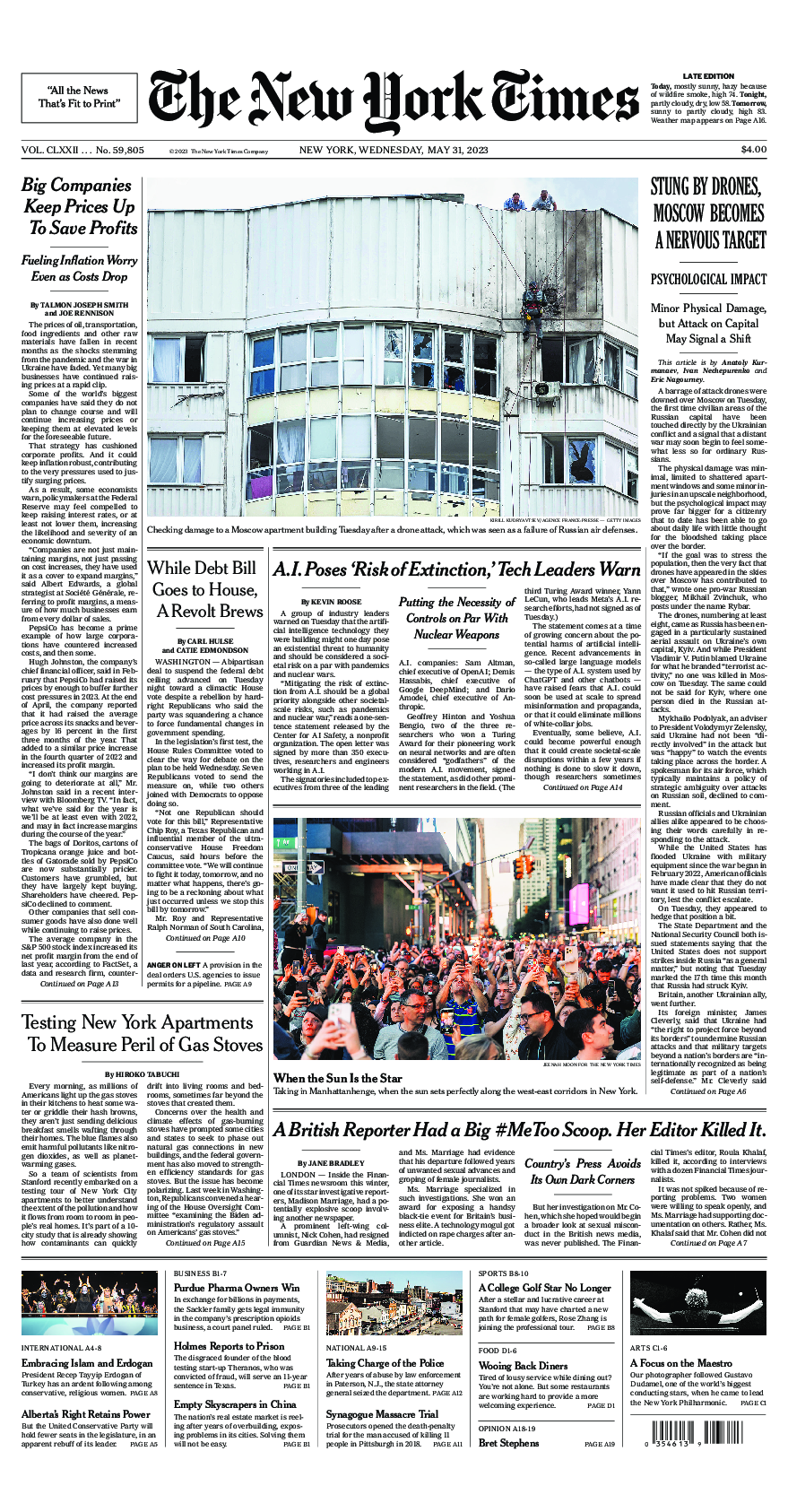 Prima-pagina-New-York-Times-del-2023-05-31